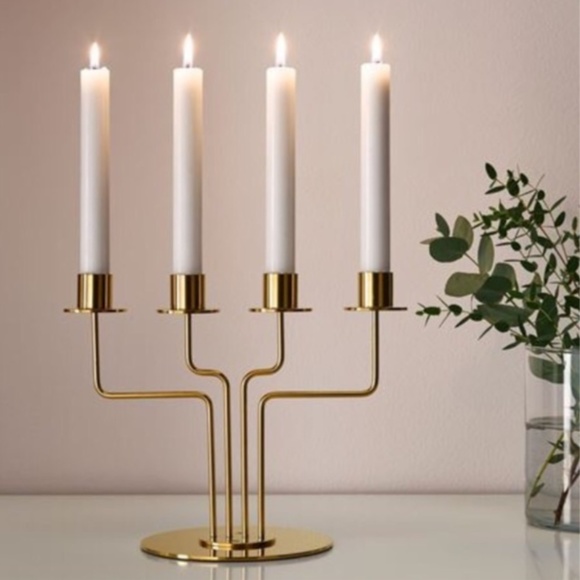 IKEA Other - Ikea Candle Holder Candelabra Gold Tone Decor